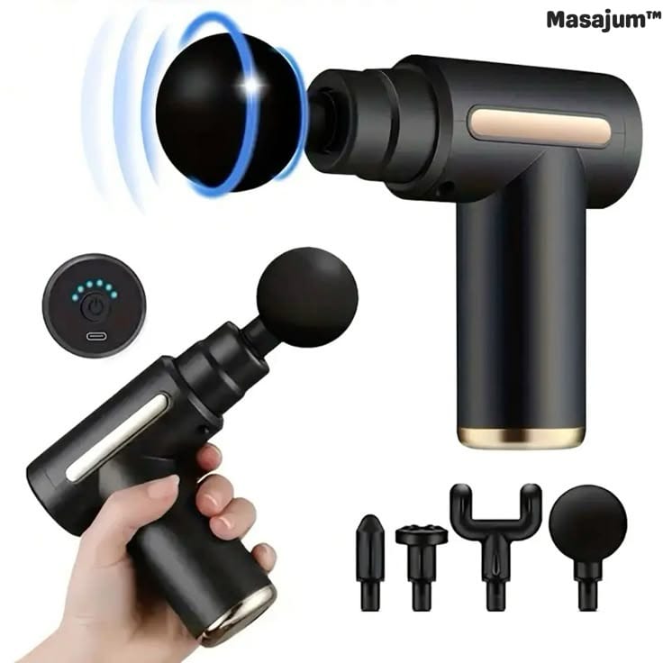 Masajum™ Profosyonel 4 Başlıklı Masaj Tabancası